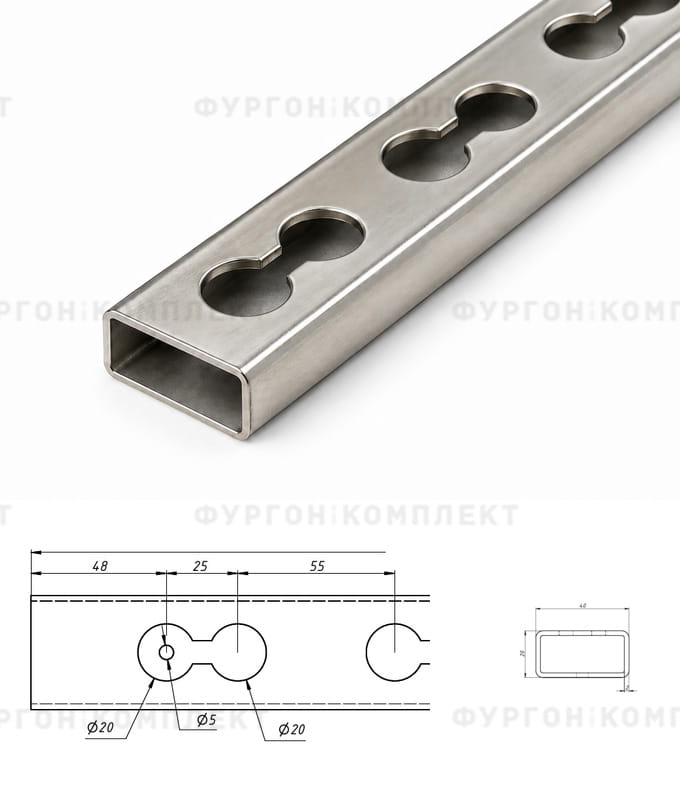 Нержавеющий профиль ТРН-20×40