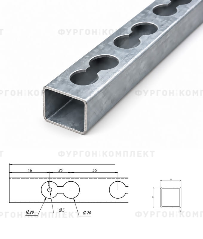 Стальной профиль ТРС-30×30 (длина 3 метра)