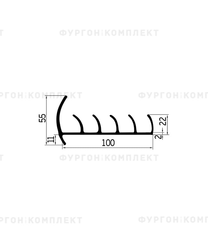 Уплотнитель резиновый → 100 мм (5 лепестков)