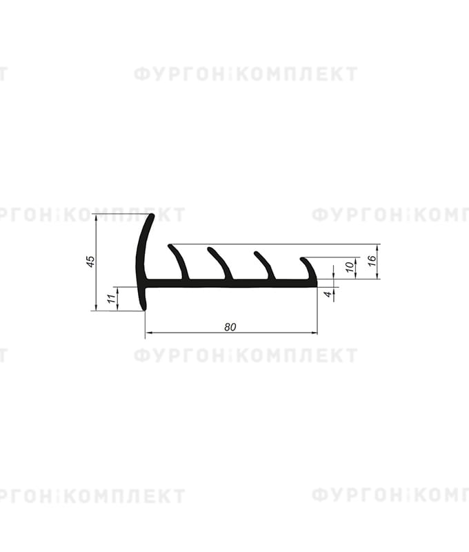 Уплотнитель резиновый → 80 мм (4 лепестка)
